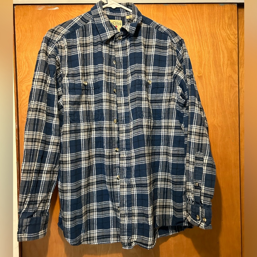RedHead Blue and White Casual Button Down Shirt